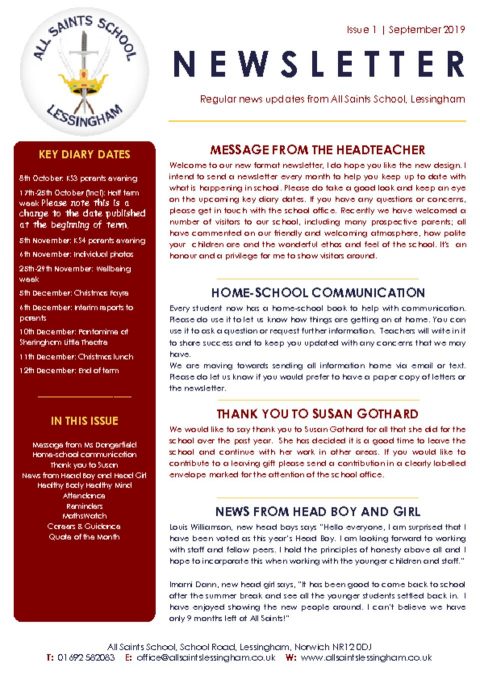 thumbnail of Issue 1 October Newsletter